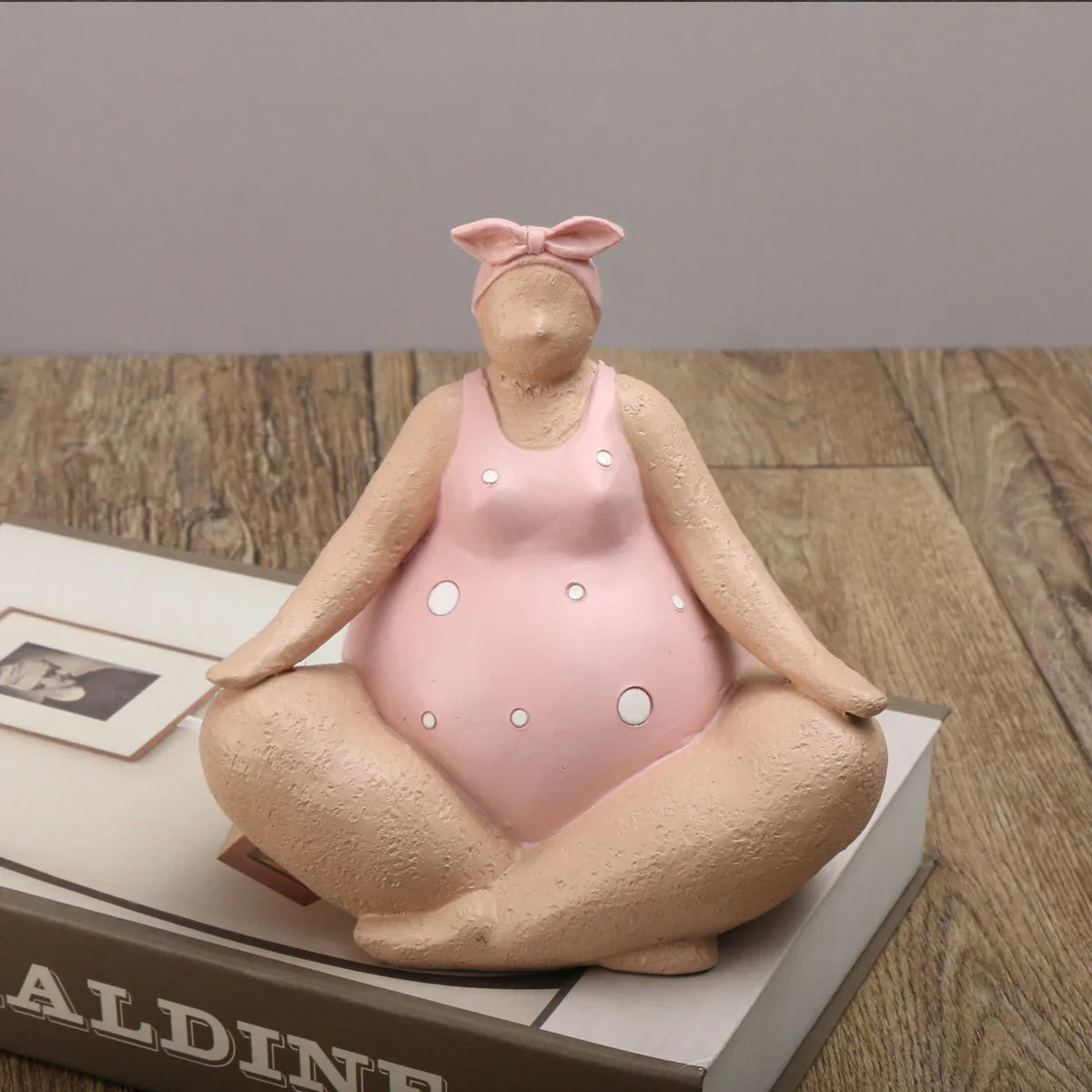 Sculpture Ornament Yoga Fat Lady Ceramic Humor Novelty Funny Shelf Desk Office Living Room Home Decor Unique Gift Housewarming