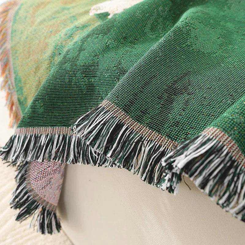Throw Blanket Sheep Tassel Grassland Cozy Bedroom Sofa Couch Living Room Home Decor Housewarming Holiday Gift Housewarming