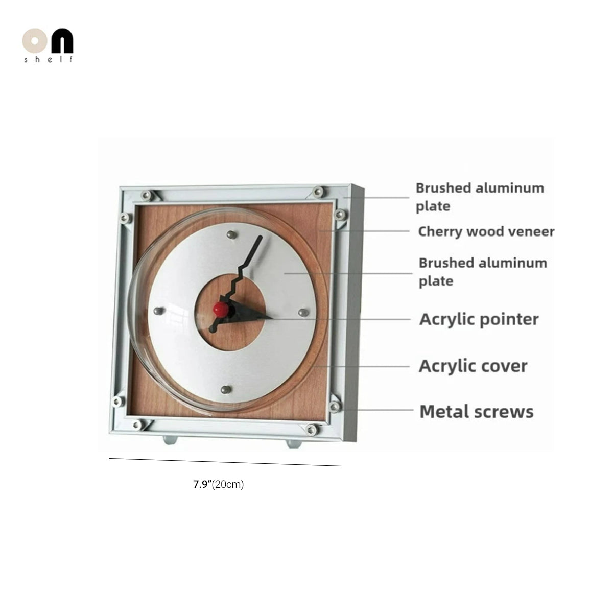 Wall Clock Desk Clock Aluminum Bauhaus Industrial Mid-Century Retro Vintage Wood Living Room Office Bedroom Home Decor Gift