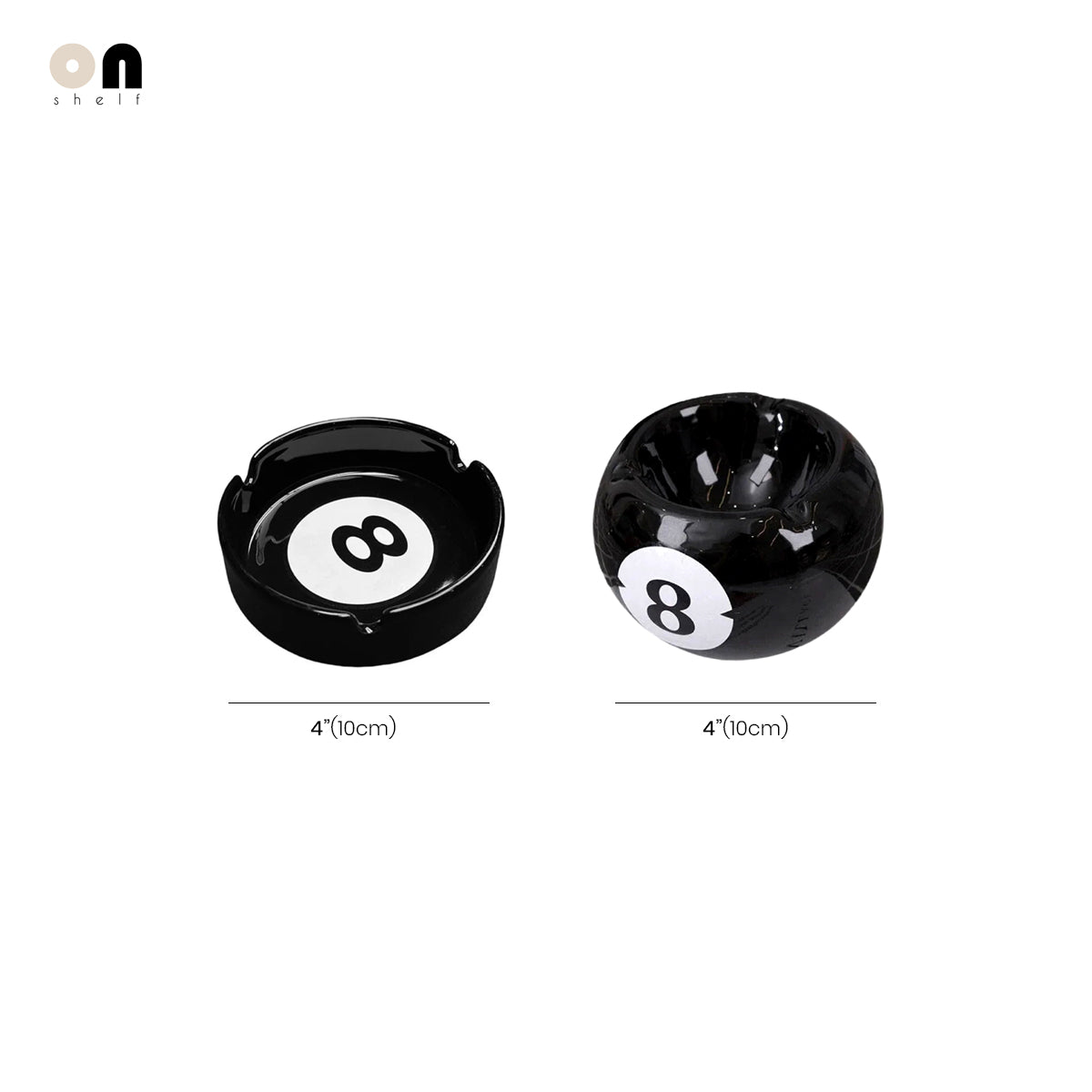 Ashtray Ceramic Eight Ball Pool Billiards Humor Novelty Funny Desk Office Shelf Home Contemporary Unique Gift for Smokers