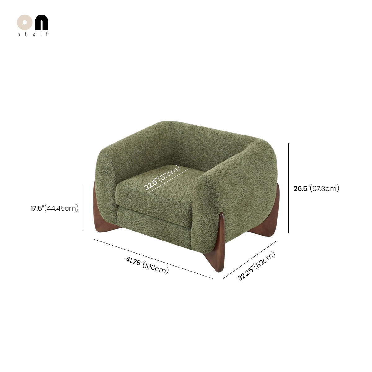 Lounge Chair Boucle Fabric Upholstered Accent Chair Contemporary Mid-Century Nordic Minimalist Living Room Bedroom Reading Gift