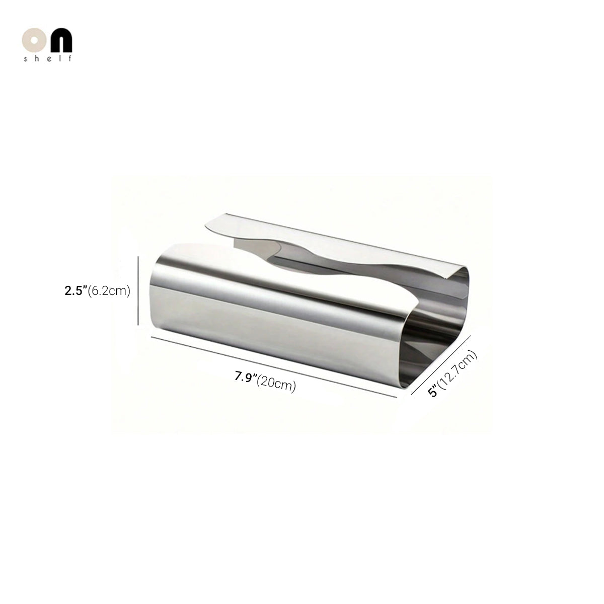 Tissue Holder Stainless Steel Mirror Finish Contemporary Minimalist Office Desk Shelf Bathroom Kitchen Home Decor Gift Minimalist