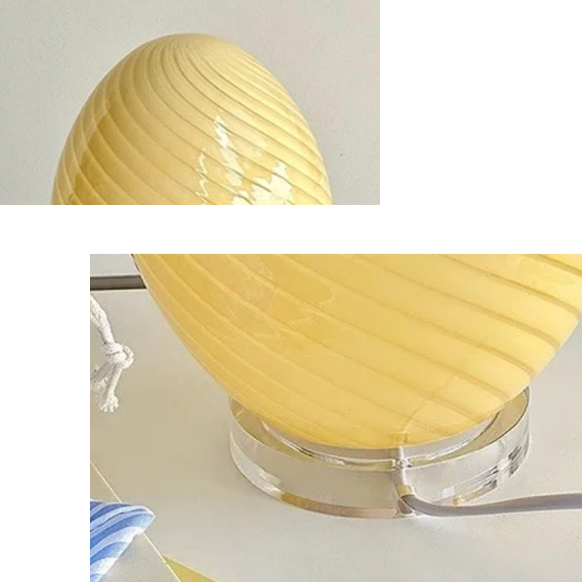 Table Lamp Egg Glass Retro Contemporary Colorful Minimalist Bedroom Living Room Office Shelf Desk Home Decor Gift Housewarming Unique