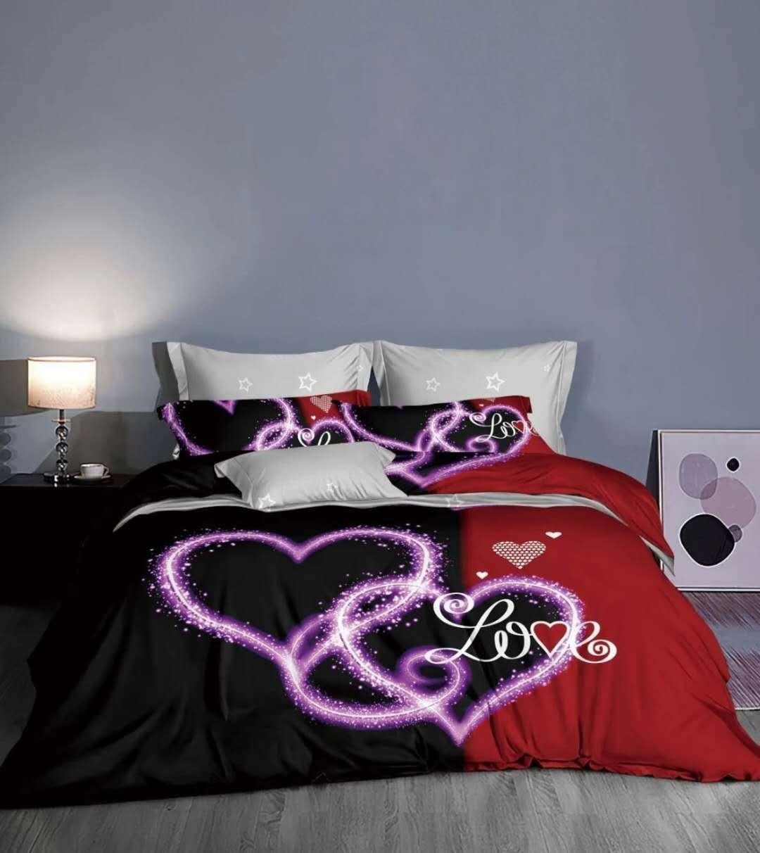 Satin Reactive Print Duvet Cover Set
