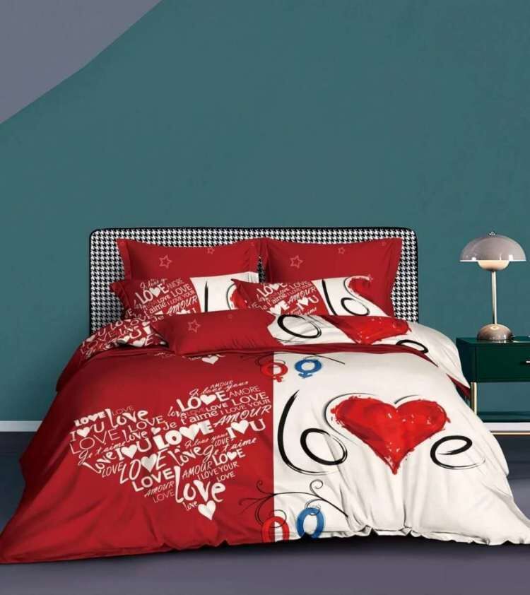 Satin Reactive Print Duvet Cover Set