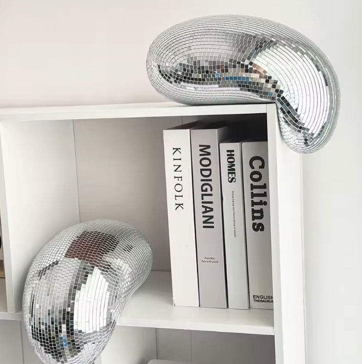 Ornament Sculpture Melting Disco Ball Retro Novelty Shelf Desk Office Living Room Bedroom Home Decor Housewarming Gift Unique Decor