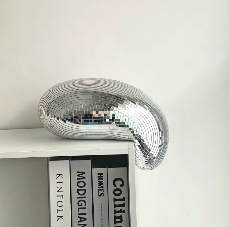 Ornament Sculpture Melting Disco Ball Retro Novelty Shelf Desk Office Living Room Bedroom Home Decor Housewarming Gift Unique Decor