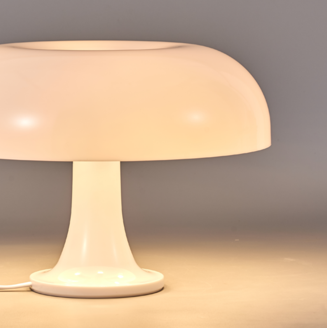 Table Lamp Mushroom Wide Bauhaus Cream Pink ABS Contemporary Nordic Retro Bedroom Living Room Office Shelf Home Decor Gift