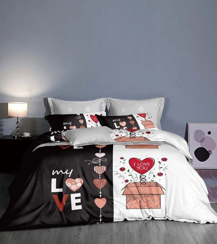 Satin Reactive Print Duvet Cover Set