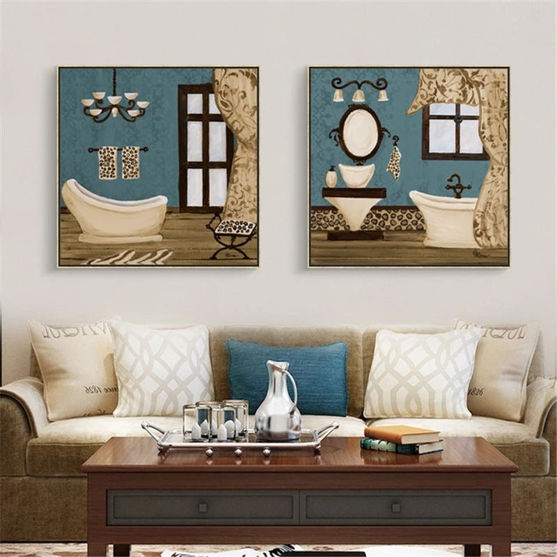 Retro Abstract Boho Canvas Print