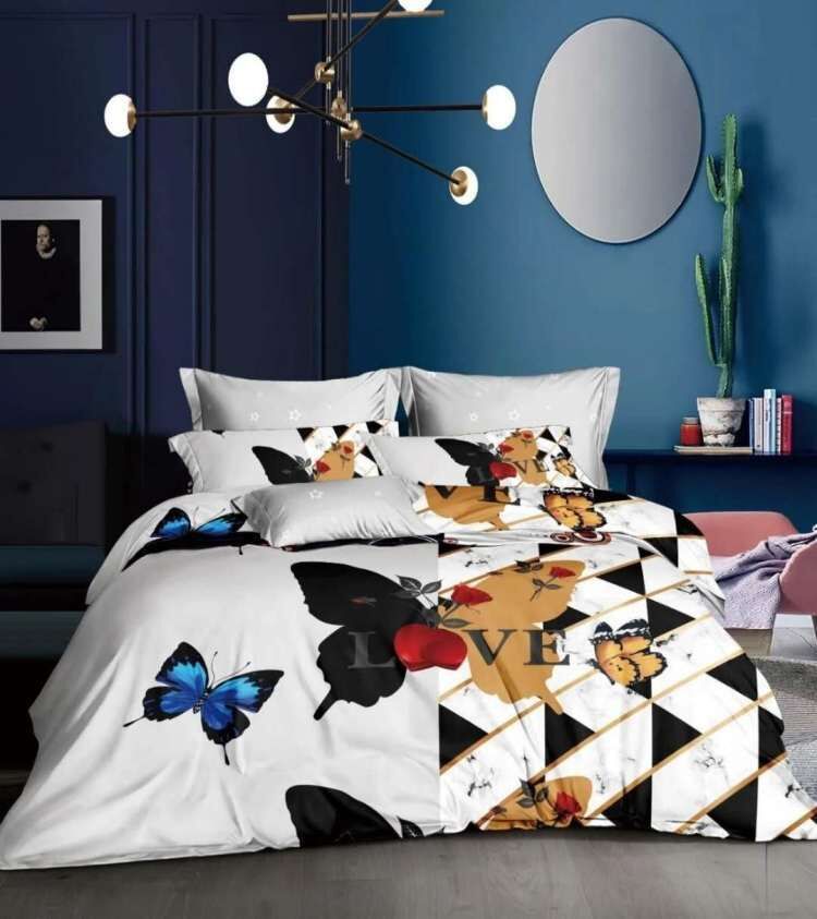 Satin Reactive Print Duvet Cover Set