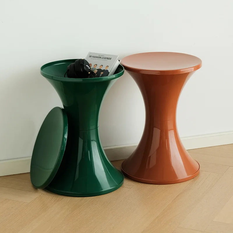 Storage Stool Side Table PP Plastic Contemporary Retro Colorful Living Room Bedroom Kitchen Office Home Furniture Gift Housewarming