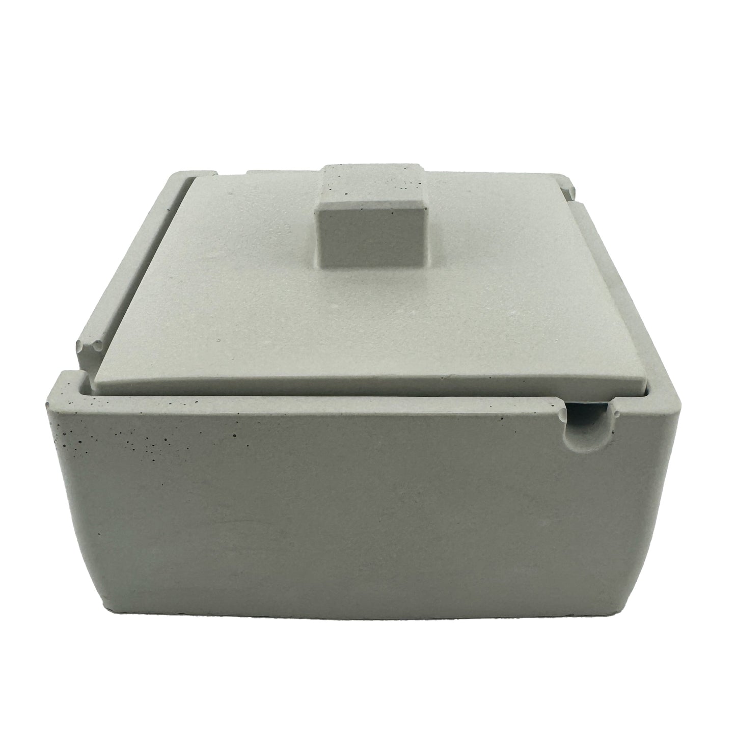 Ashtray with Lid Industrial Contemporary Concrete Cement Novelty Desk Office Shelf Home Decor Unique Gift for Smokers Housewarming