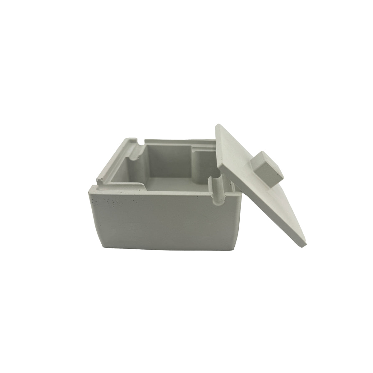 Ashtray with Lid Industrial Contemporary Concrete Cement Novelty Desk Office Shelf Home Decor Unique Gift for Smokers Housewarming