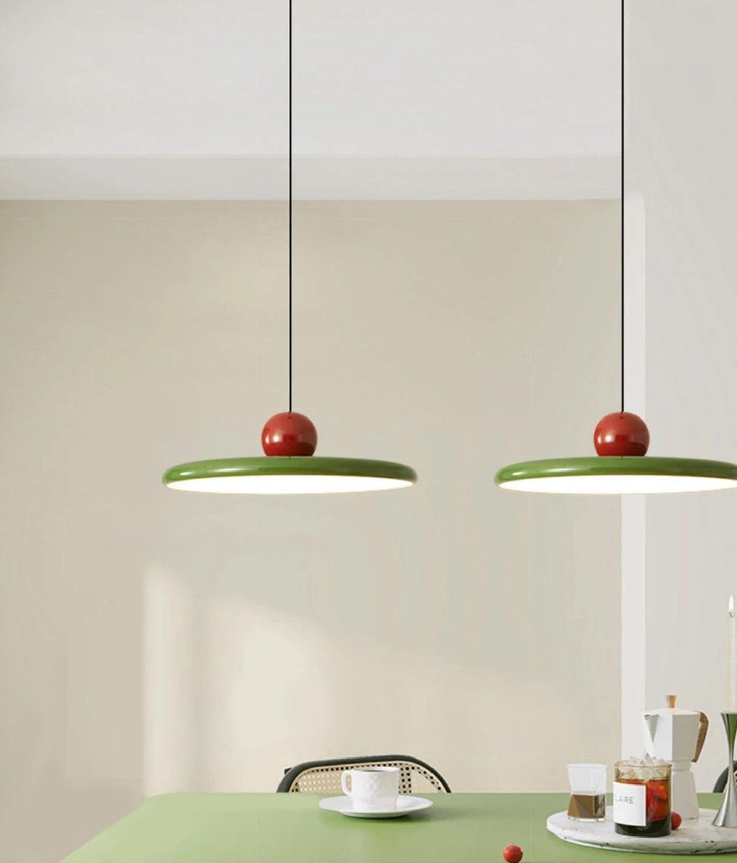 Pendant Ceiling Light Ball Saucer Nordic Mid-Century Retro Colorful Hanging Lamp Living Room Bedroom Dining Kitchen Gift