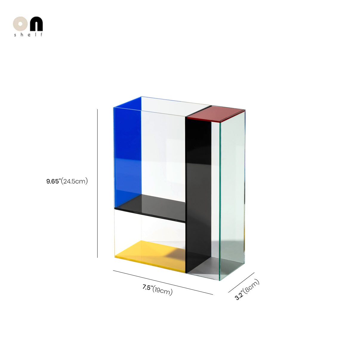 Vase Acrylic Color Block Contemporary Retro Organizer Shelf Desk Living Room Bedroom Office Kitchen Home Decor Gift Housewarming Unique