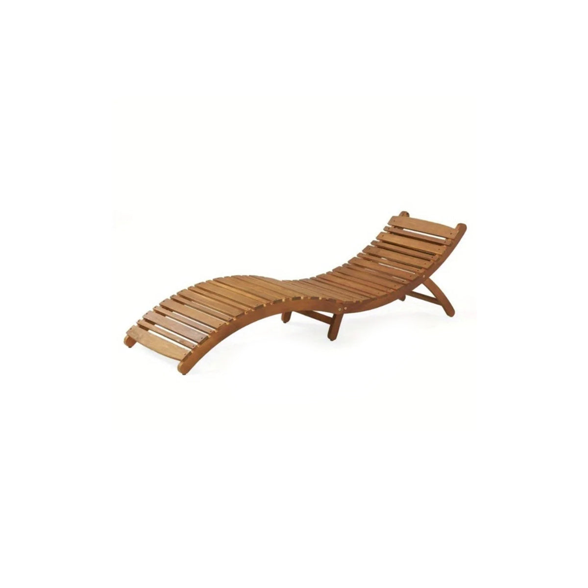 Outdoor Chaise Lounge Folding Acacia Wood Chair Patio Deck Garden Pool Furniture Vintage Sun Lounger Housewarming Gift Decor