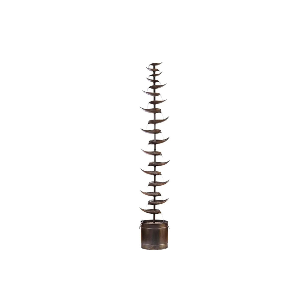 Water Fountain Outdoor Metal Tiered Leaf Floor Sculpture Vintage Garden Patio Yard Home Decor Housewarming Gift Housewarming