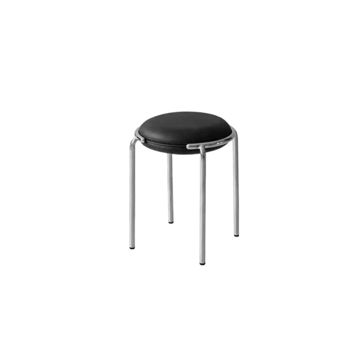 Round Stool Chair Stainless Steel Frame Contemporary Furniture Bedroom Living Room Office Kitchen Home Decor Accent Gift
