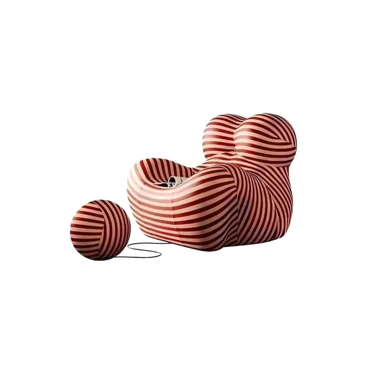Lounge Chair Sofa Red Stripe Fabric Lazy Contemporary Retro Furniture Living Room Bedroom Reading Home Furniture Gift Housewarming