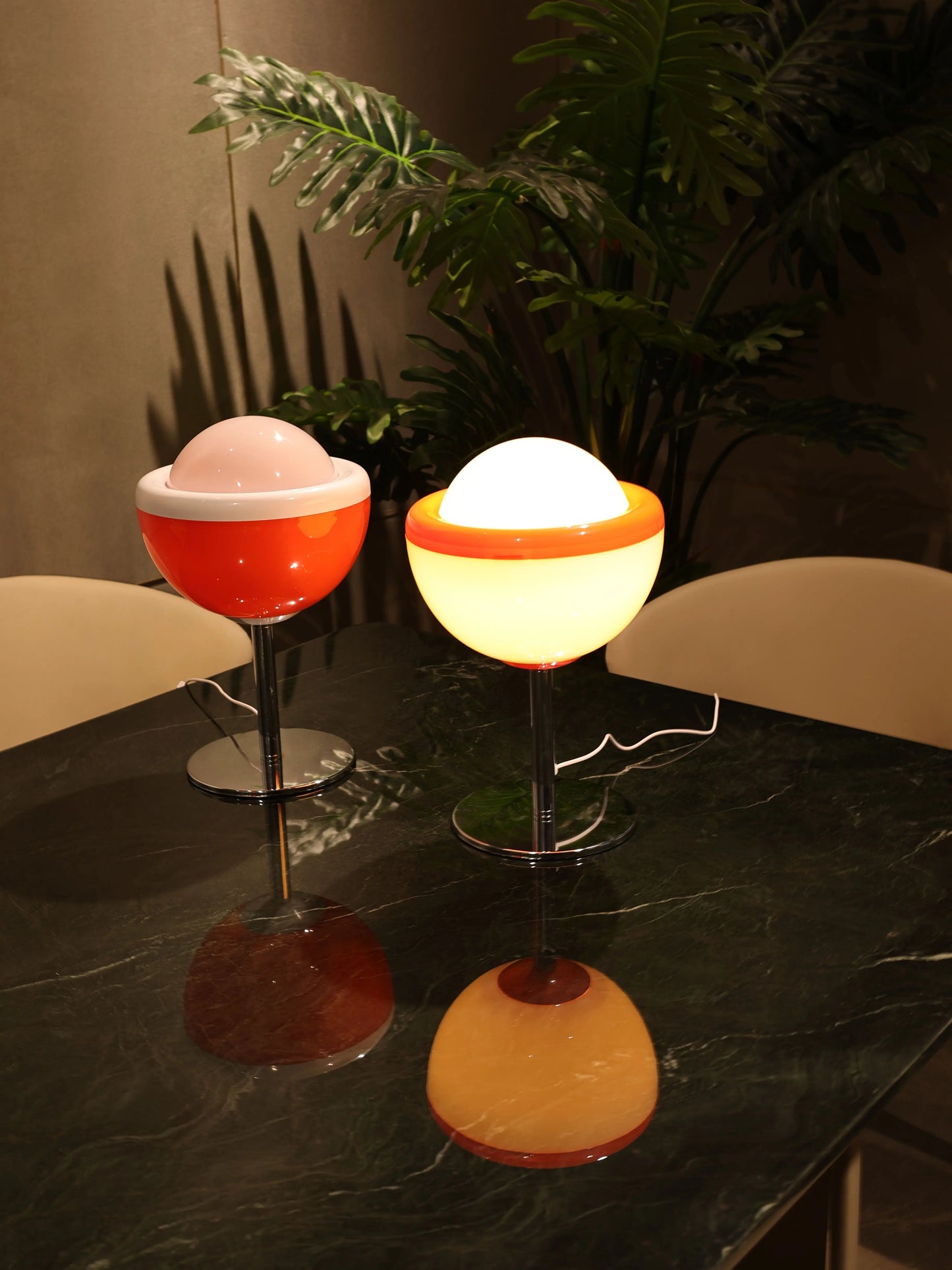 Table Lamp Wine Glass Shape ABS Retro Mid-Century Colorful Bedroom Living Room Office Shelf Desk Home Decor Gift Housewarming Unique
