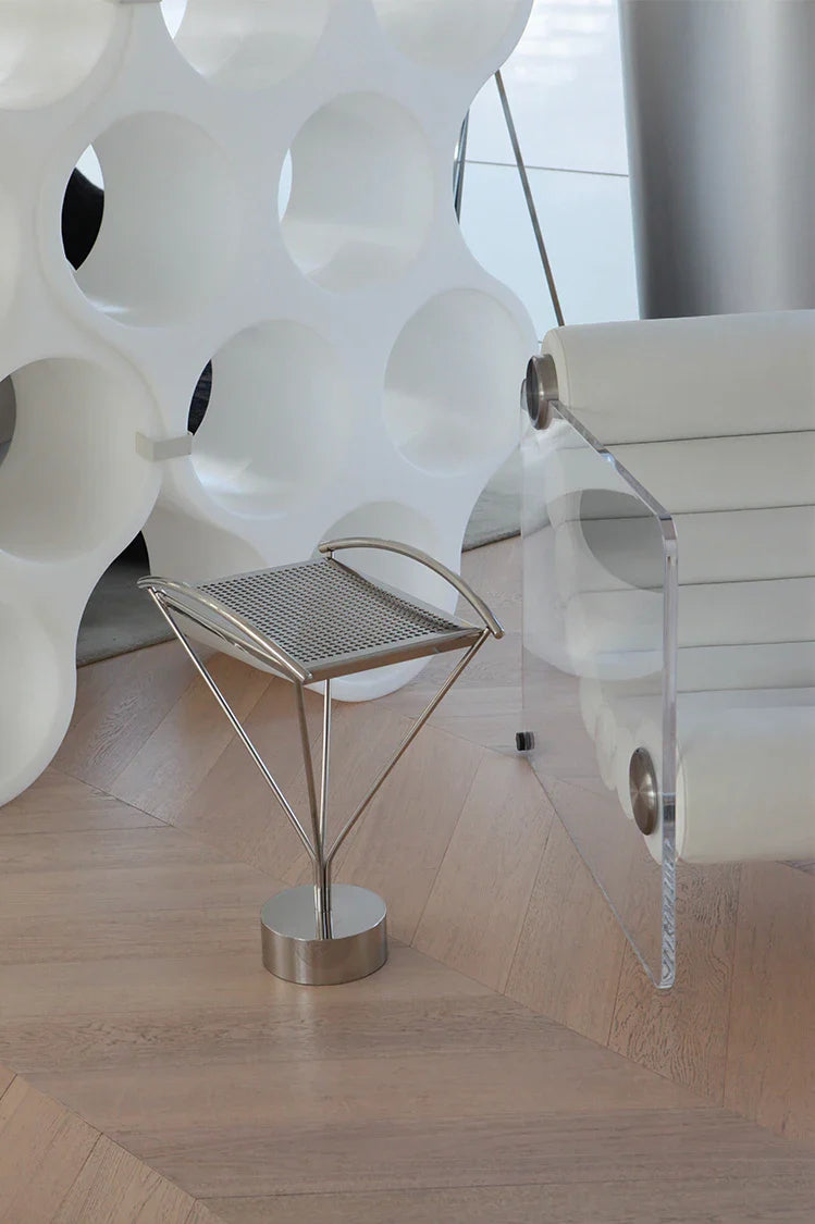 Side Table Arc Stainless Steel Industrial Contemporary Luxury Vintage End Table Living Room Bedroom Office Home Decor Gift