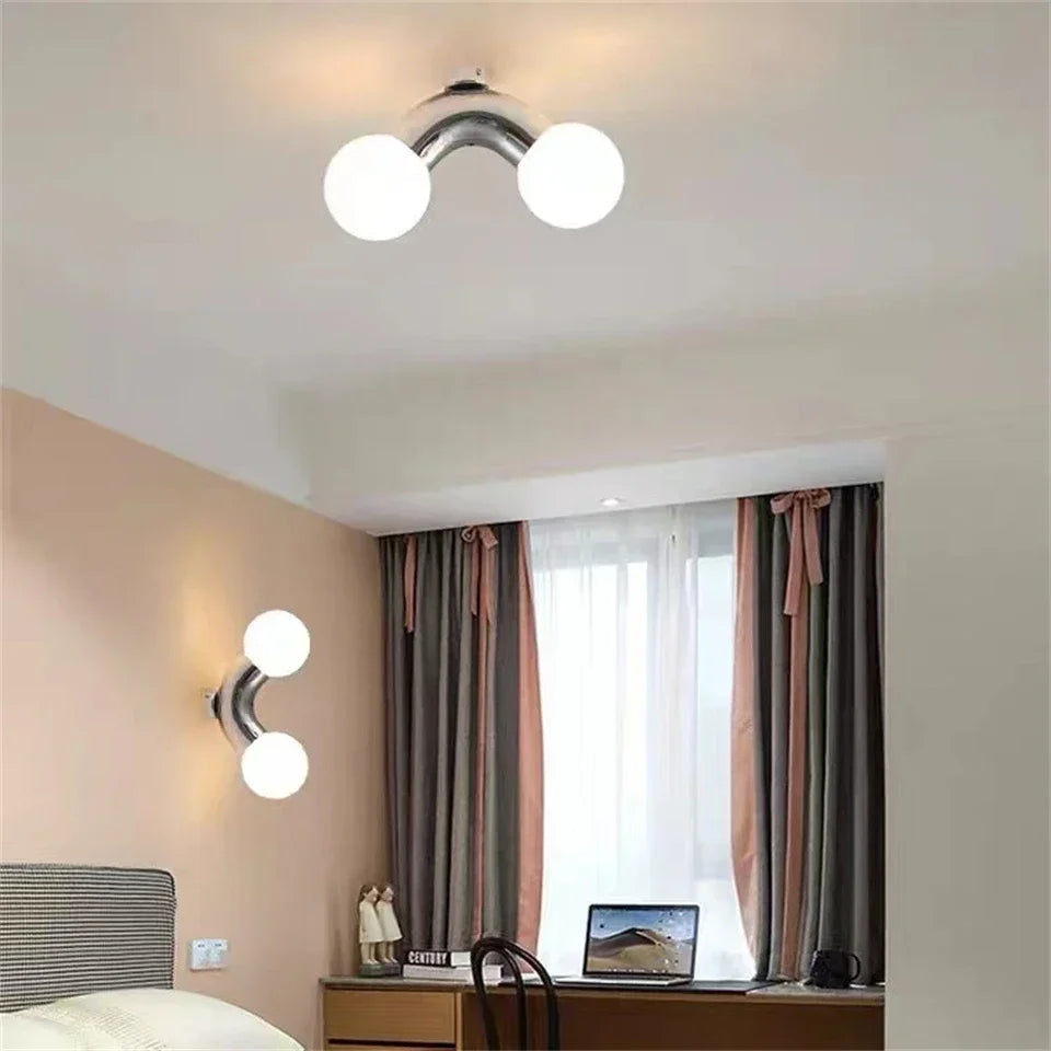 Wall Lamp Ceiling Light Chrome Ball Hotel Style Contemporary Fixture Bedroom Living Room Office Bathroom Home Decor Gift