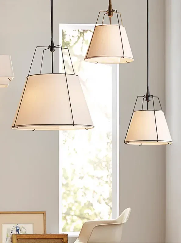 Pendant Ceiling Light Vintage Cloth Fabric Contemporary Hanging Lamp Living Room Bedroom Dining Kitchen Office Home Gift