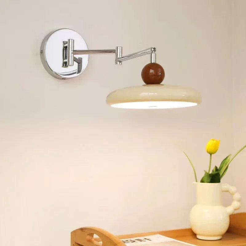 Wall Lamp Plug-in Ball Top Folding Nordic Mid-Century Retro Vintage Bedroom Living Room Office Reading Home Decor Gift Gift