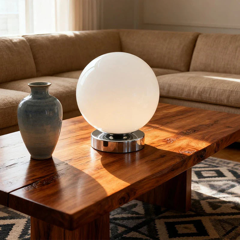Table Lamp Glass Ball Chrome Retro Contemporary Nordic Minimalist Bedroom Living Room Office Shelf Desk Home Decor Gift Housewarming