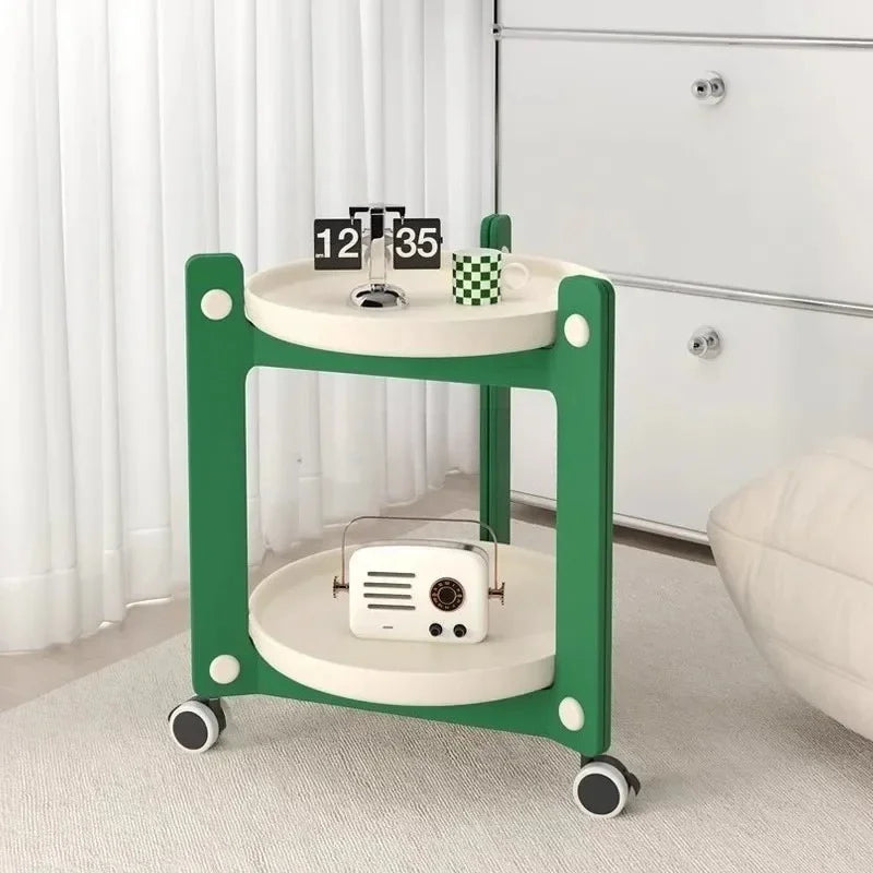 Side Table ABS Movable Rack Mid-Century Nordic Retro Contemporary End Table Living Room Bedroom Office Home Furniture Gift