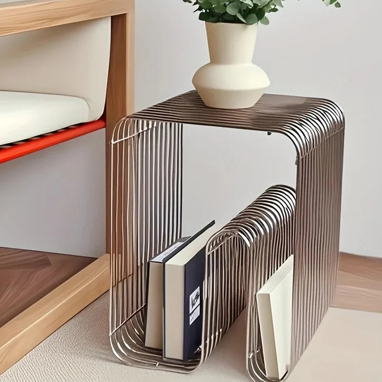 Magazine Rack Book Holder Geometric Patterned Metal Bookshelf Contemporary Nordic Minimalist Living Room Office Home Decor Gift