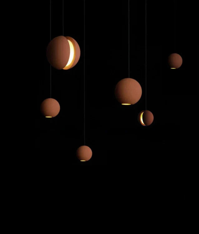 Ceiling Light Cement Moon Planet Ball Contemporary Fixture Chandelier Living Room Bedroom Dining Kitchen Office Home Gift
