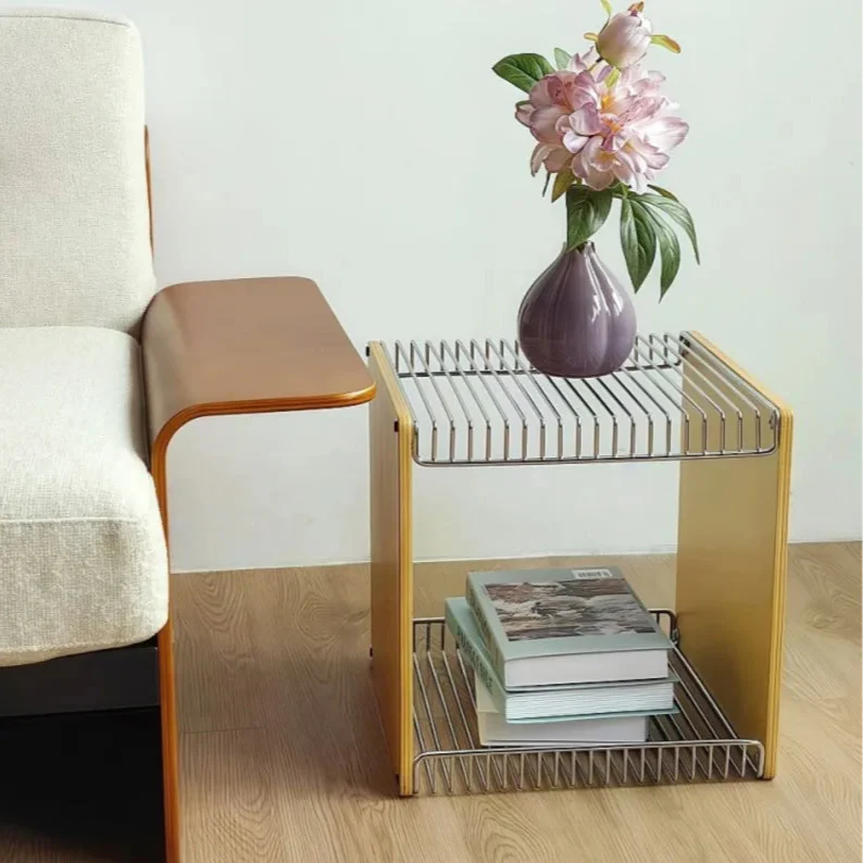 Storage Organizer Cube Modular Wood Metal Japanese Mid-Century Nordic Antique Side Table Living Room Bedroom Office Gift