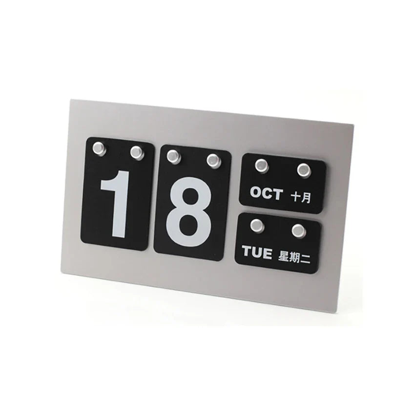 Desk Calendar Desktop Metal Vintage Industrial Interactive Perpetual Office Shelf Home Organizer Decor Housewarming Gift