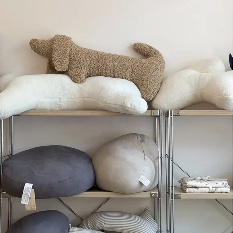 Pillow Plush Dachshund Dog Lounge Humor Nordic Novelty Funny Bedroom Sofa Living Room Couch Home Decor Kids Gift Housewarming