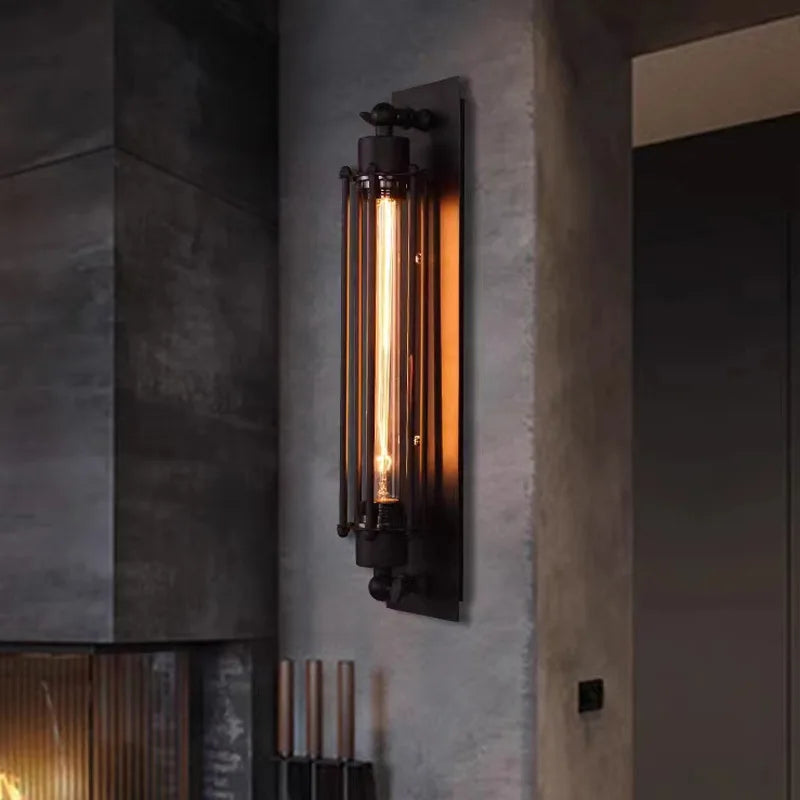 Wall Lamp Lantern Retro Industrial Vintage Fixture Light Bedroom Living Room Office Hallway Entryway Home Decor Gift Housewarming