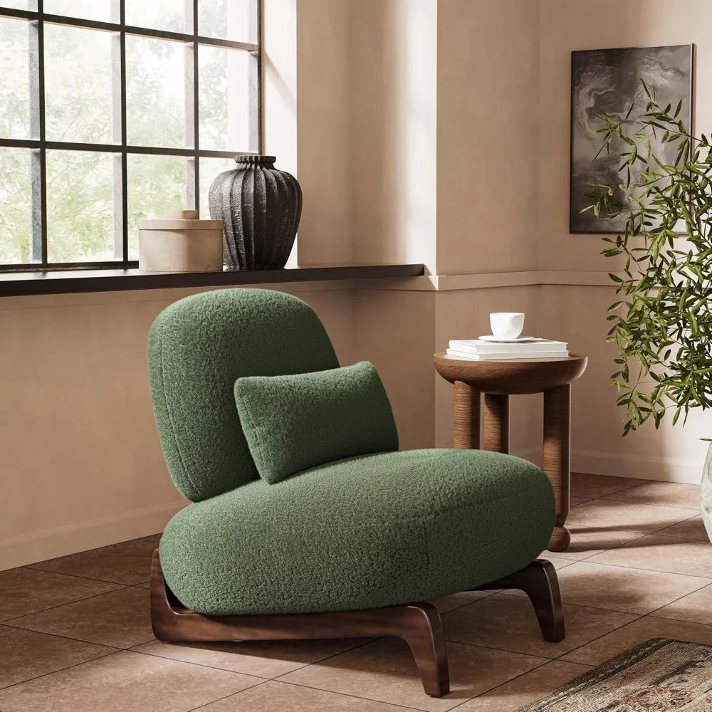 Lounge Chair Accent Chair Boucle Tilt Back Cloud Contemporary Mid-Century Couch Furniture Living Room Bedroom Reading Gift