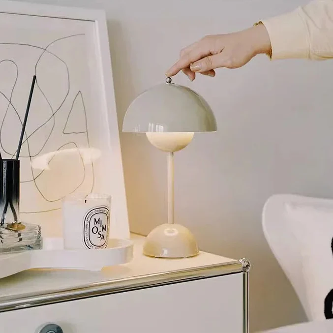 Table Lamp Mushroom Dimmable Contemporary Mid-Century Retro Minimalist Bedroom Living Room Office Shelf Desk Home Decor Gift