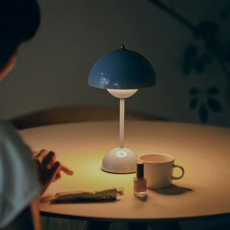 Table Lamp Mushroom Dimmable Contemporary Mid-Century Retro Minimalist Bedroom Living Room Office Shelf Desk Home Decor Gift