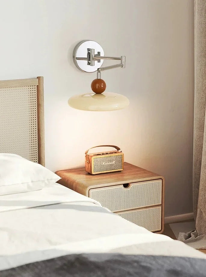 Wall Lamp Plug-in Ball Top Folding Nordic Mid-Century Retro Vintage Bedroom Living Room Office Reading Home Decor Gift Gift