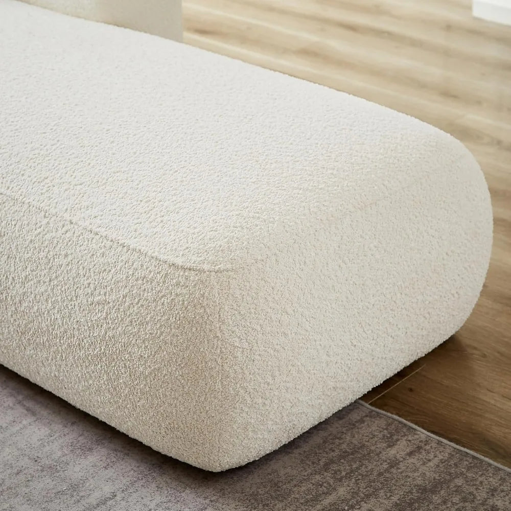 Chaise Lounge Sofa Cream Boucle Contemporary Couch Furniture Living Room Bedroom Reading Chair Home Furniture Gift Housewarming