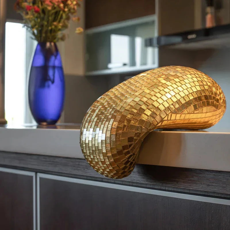 Ornament Sculpture Melting Disco Ball Retro Novelty Shelf Desk Office Living Room Bedroom Home Decor Housewarming Gift Unique Decor