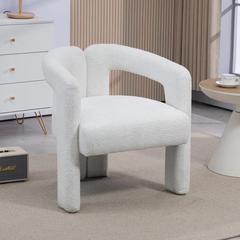 Lounge Chair Open Back Teddy Fabric Contemporary Couch Furniture Kitchen Living Room Bedroom Reading Home Furniture Gift