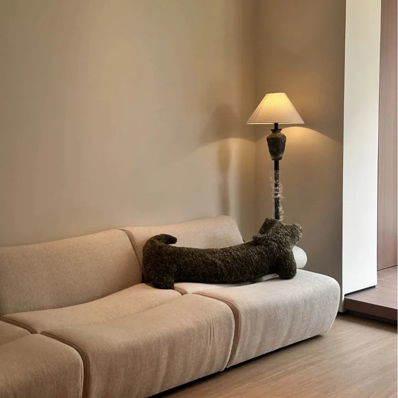 Pillow Plush Dachshund Dog Lounge Humor Nordic Novelty Funny Bedroom Sofa Living Room Couch Home Decor Kids Gift Housewarming