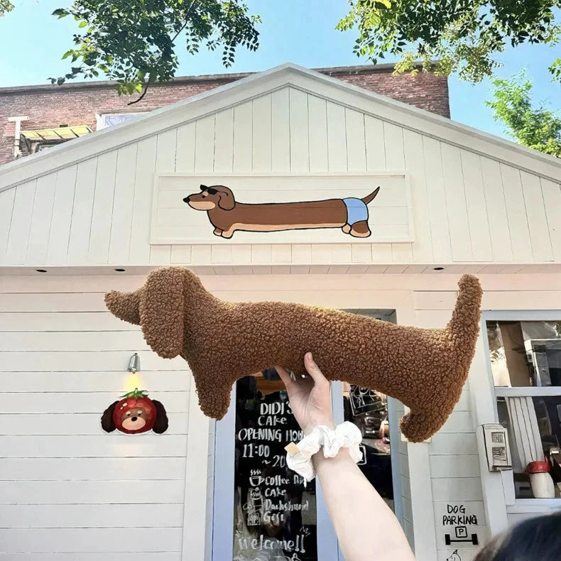 Pillow Plush Dachshund Dog Lounge Humor Nordic Novelty Funny Bedroom Sofa Living Room Couch Home Decor Kids Gift Housewarming