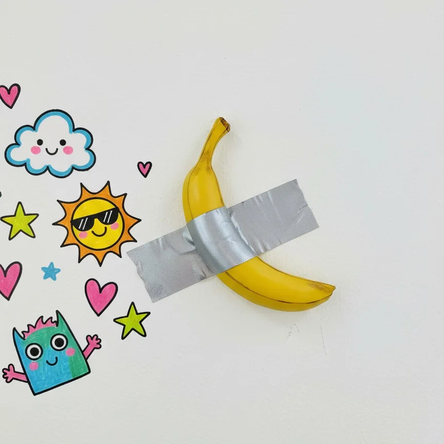 Wall Decor Banana Duck Tape Artistic Humor Contemporary Kid's Room Living Room Bedroom Office Home Decor Novelty Unique Gift