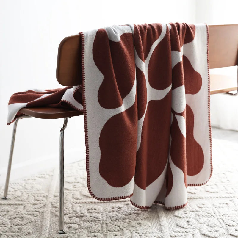 Throw Blanket Jacquard Vine Pattern Nordic Retro Vintage Bedroom Sofa Couch Living Room Home Decor Housewarming Gift Unique Decor