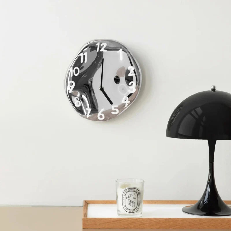 Wall Clock Ceramic Chrome Electroplated Industrial Contemporary Minimalist Living Room Office Bedroom Kitchen Home Decor Gift