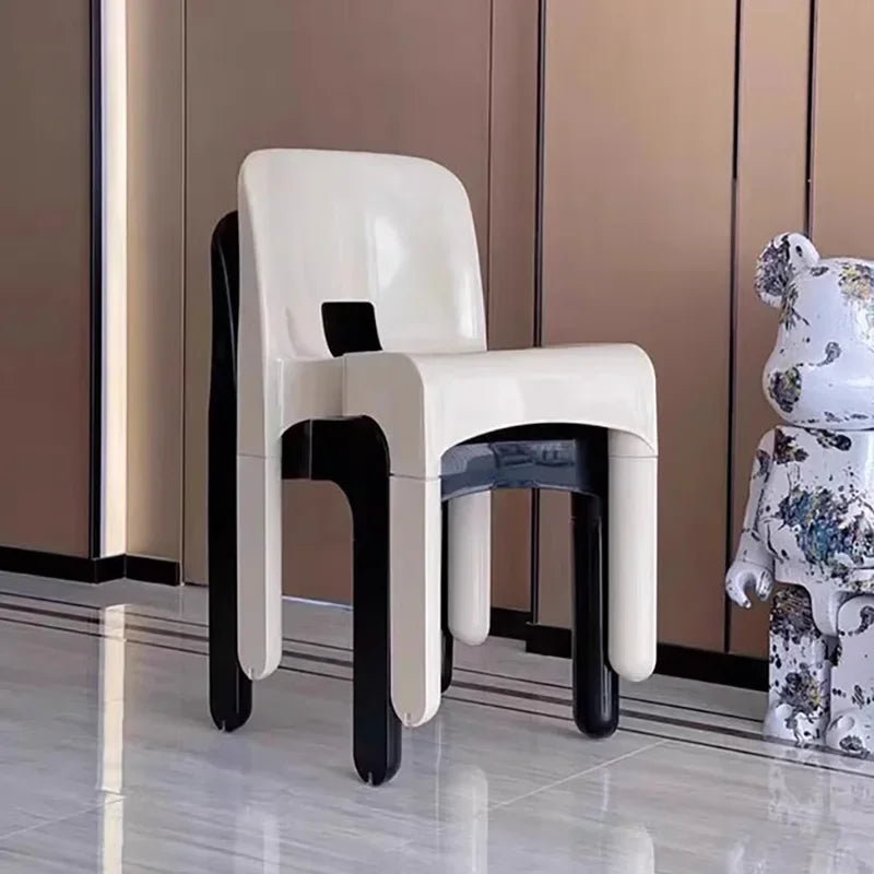 Dining Chair ABS Modular Colorful Contemporary Nordic Retro Kitchen Office Living Room Home Furniture Housewarming Gift Dining